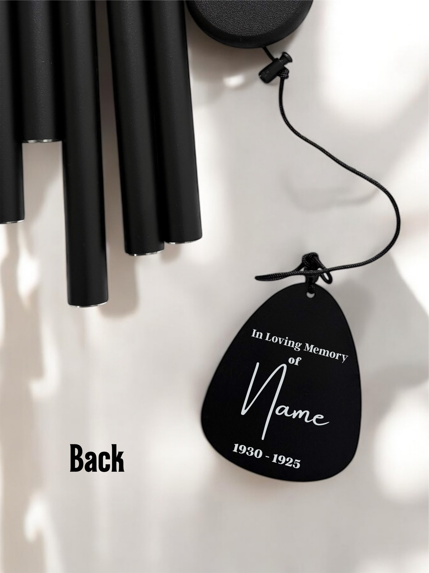 Font and engraving customization choices for wind chimes