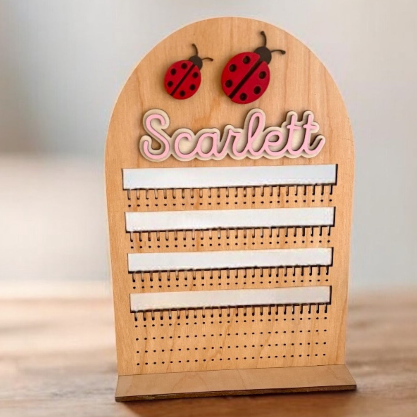 Lady Bug Personalized Earring Stand