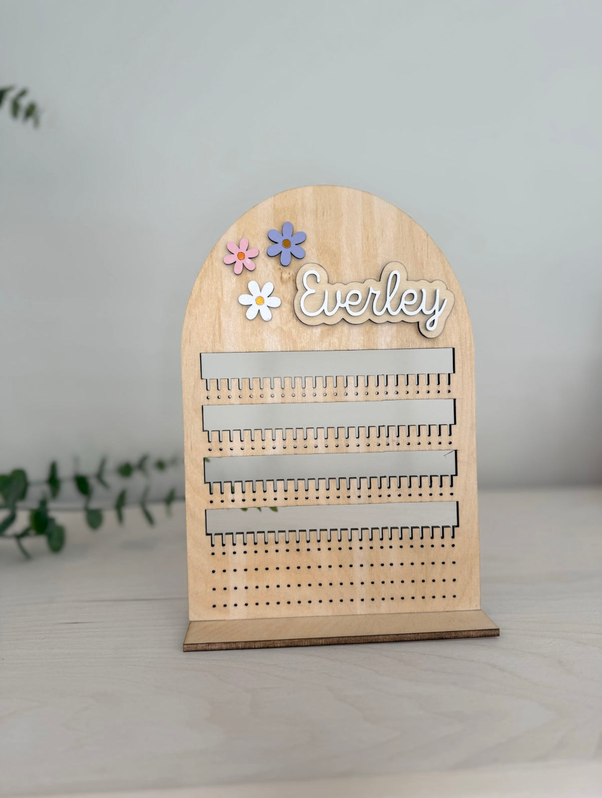 Personalized Earring Stand with Flowers