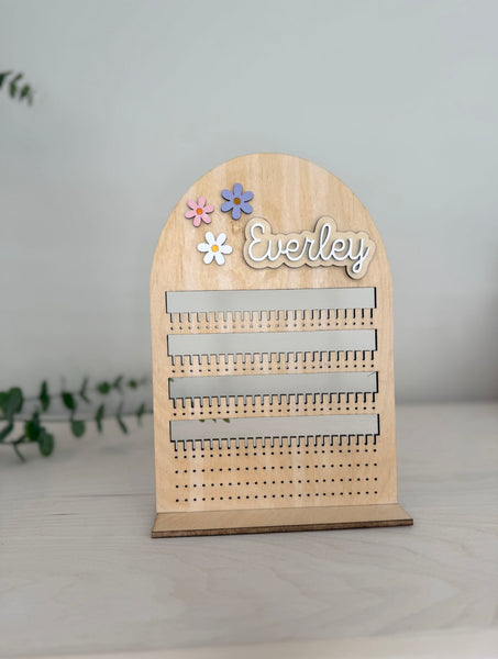 Personalized Earring Stand with Flowers