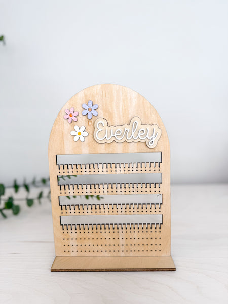 Personalized Earring Stand with Flowers