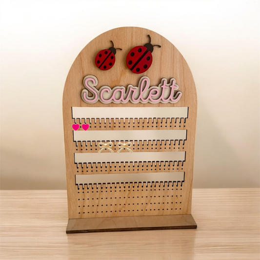 Lady Bug Personalized Earring Stand